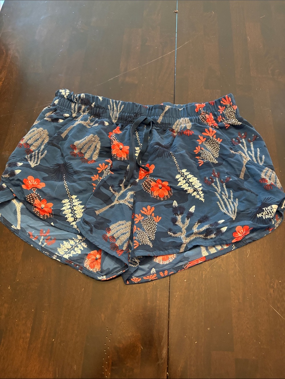 The North Face Navy Floral Print Athletic Shorts